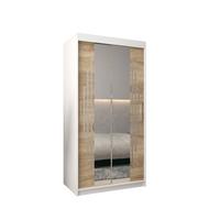 SCHWEBETÜRENSCHRANK 200/100/62 2-türig - Silberfarben/Weiß, Holz/Kunststoff (100/200/62cm) - Abiks Möbel