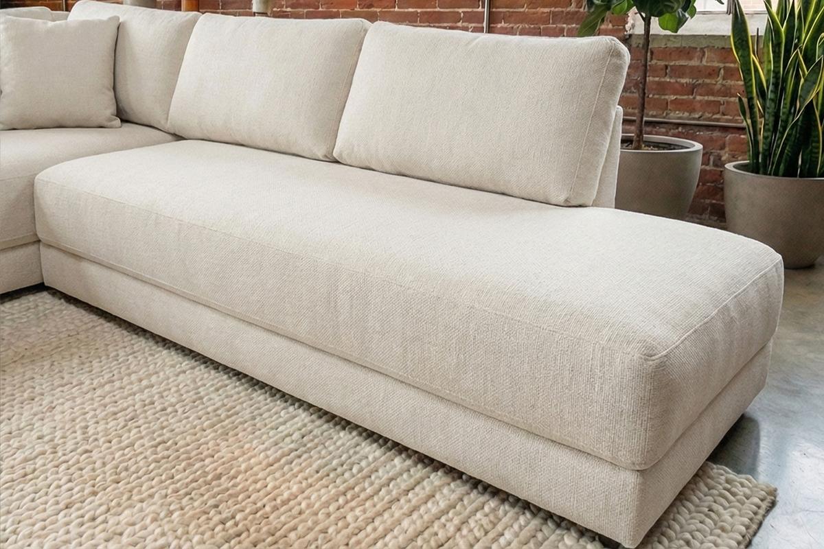 SCHLAFSOFA SADIRA Cremeweiß Flachgewebe - Creme/Schwarz, Kunststoff/Textil (288/89/209cm) - KAWOLA