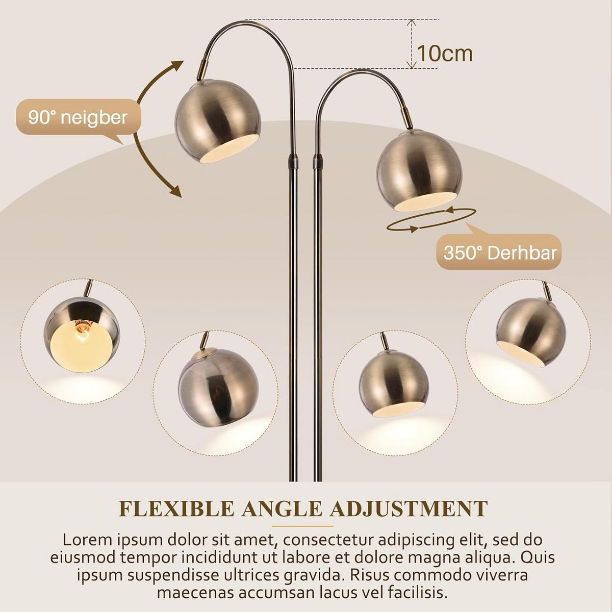 STEHLAMPE Vyvin 42/20/160 cm - Bronzefarben, Metall (42/20/160cm) - ZMH