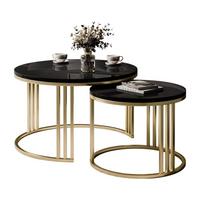COUCHTISCH 2in1 LORI Hochglanz Gold gebürstet, Gold gebürstet / Schwarz glänzend - Schwarz, Metall (70/70/49cm) - Lookway
