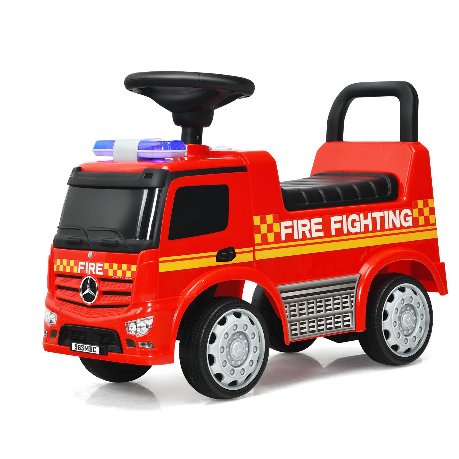 KINDER-FEUERWEHRAUTO Mercedes Benz Rot - Rot, Metall (62/43/29cm) - COSTWAY