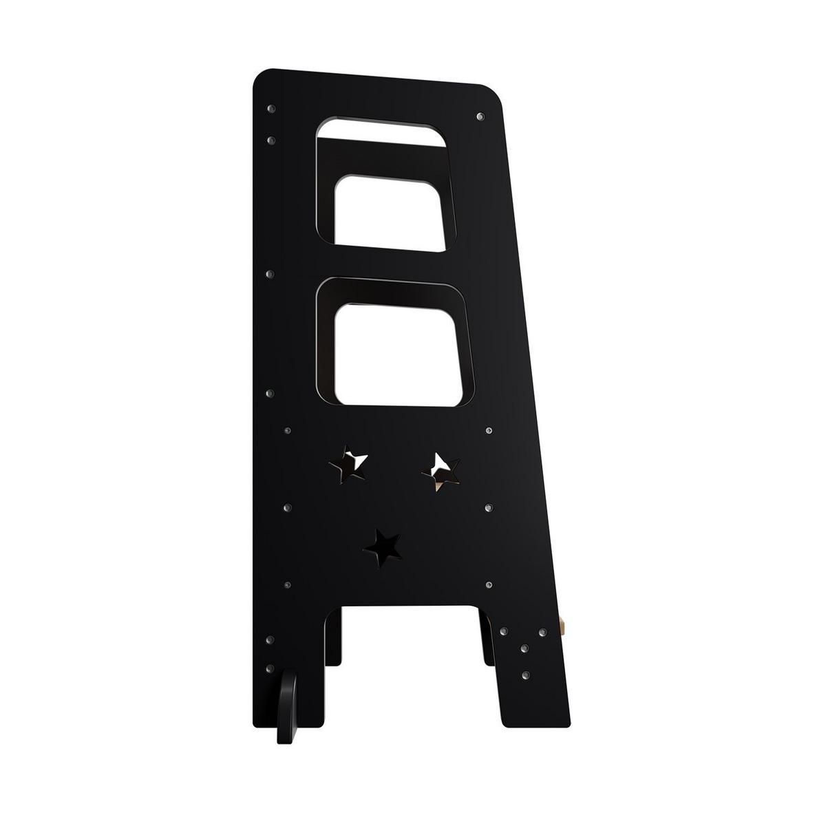LERNTURM Henny in Schwarz - Schwarz, Holzwerkstoff (40/90/44cm) - Juskys