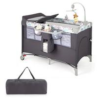 BEISTELLBETT Grau - Grau, Textil - COSTWAY