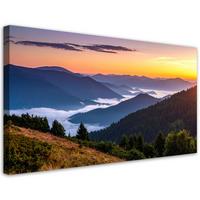 LEINWANDBILD Landschaften 80x40cm - Blau, Textil (80/40cm) - Feeby