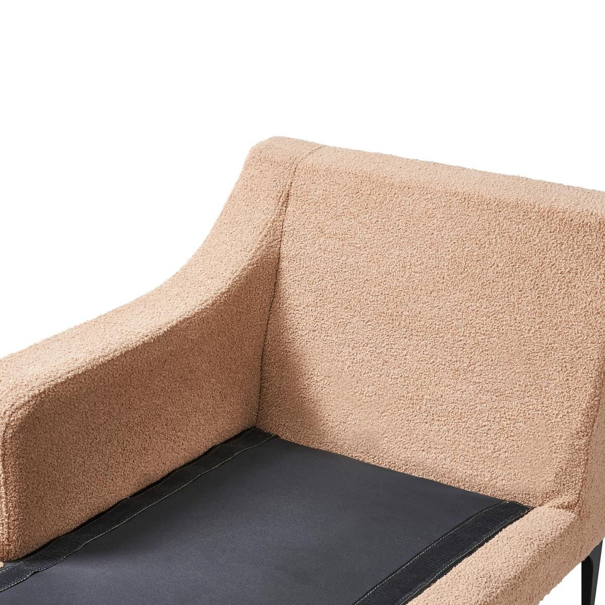 CHAISELONGUE-RECHTSSEITIGE Bouclé Sandbeige Ewron - Sandfarben/Beige, Textil (150/70/72cm) - Beliani