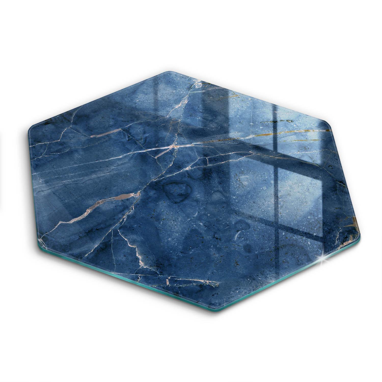 GLASPLATTE 40 cm Stein Textur Marmor - Blau, Glas (40/40cm) - Wallfluent