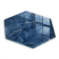 GLASPLATTE 40 cm Stein Textur Marmor - Blau, Glas (40/40cm) - Wallfluent