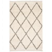 HOCHFLOR LANGFLOR SHAGGY TEPPICH BOHO RAUTEN - Creme, Textil (80/150cm) - Pergamon