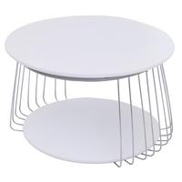 COUCHTISCH rund Weiß, Silber - Silberfarben/Weiß, Holz (70/70/44cm) - MCW
