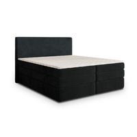 BOXSPRINGBETT MATERN 160x200 cm mit Matratze und Topper - Schwarz - Schwarz, Holz (160/200cm) - MASSENO