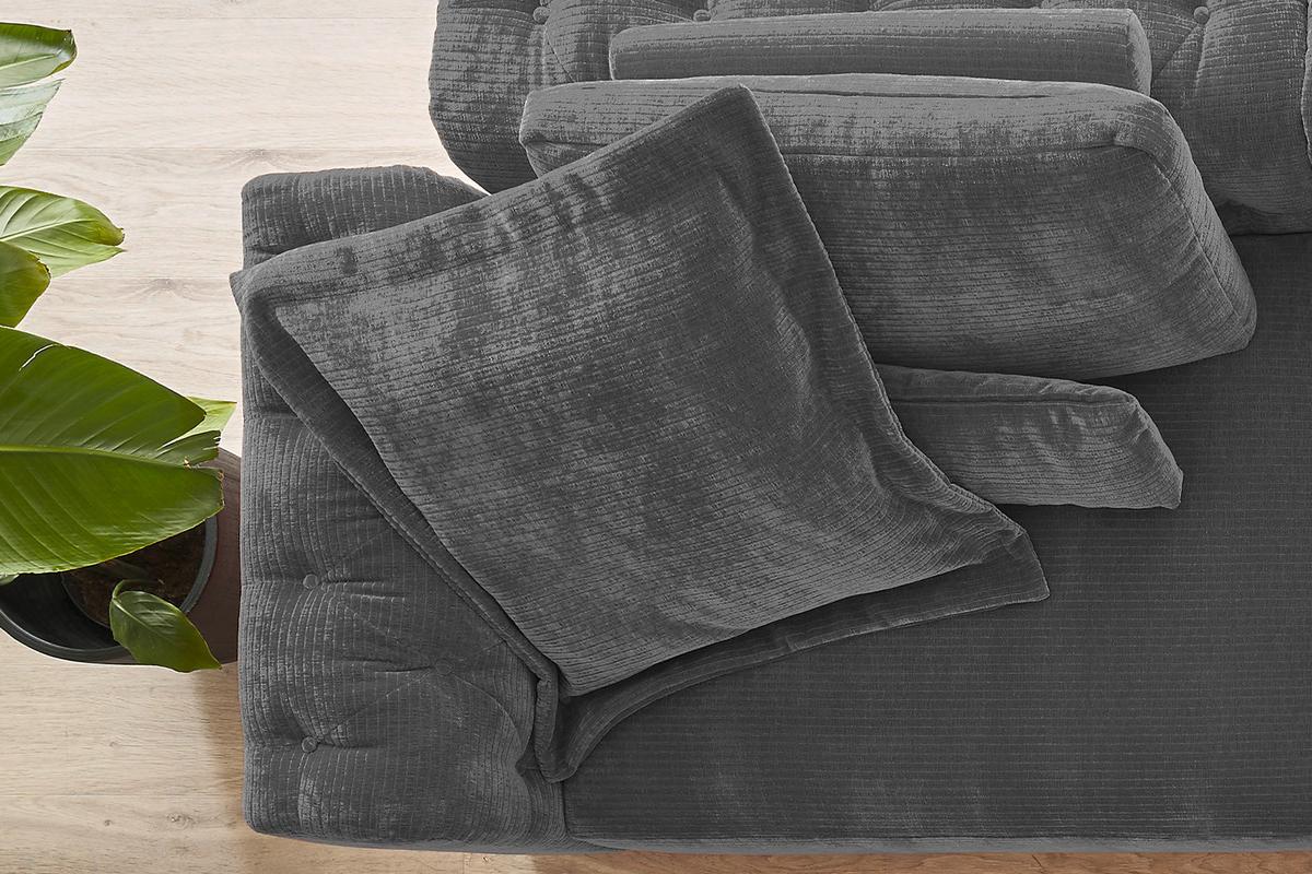 FLATTERKISSEN GROSS SEPHI Anthrazit Cord - Anthrazit, Textil (95/95cm) - KAWOLA