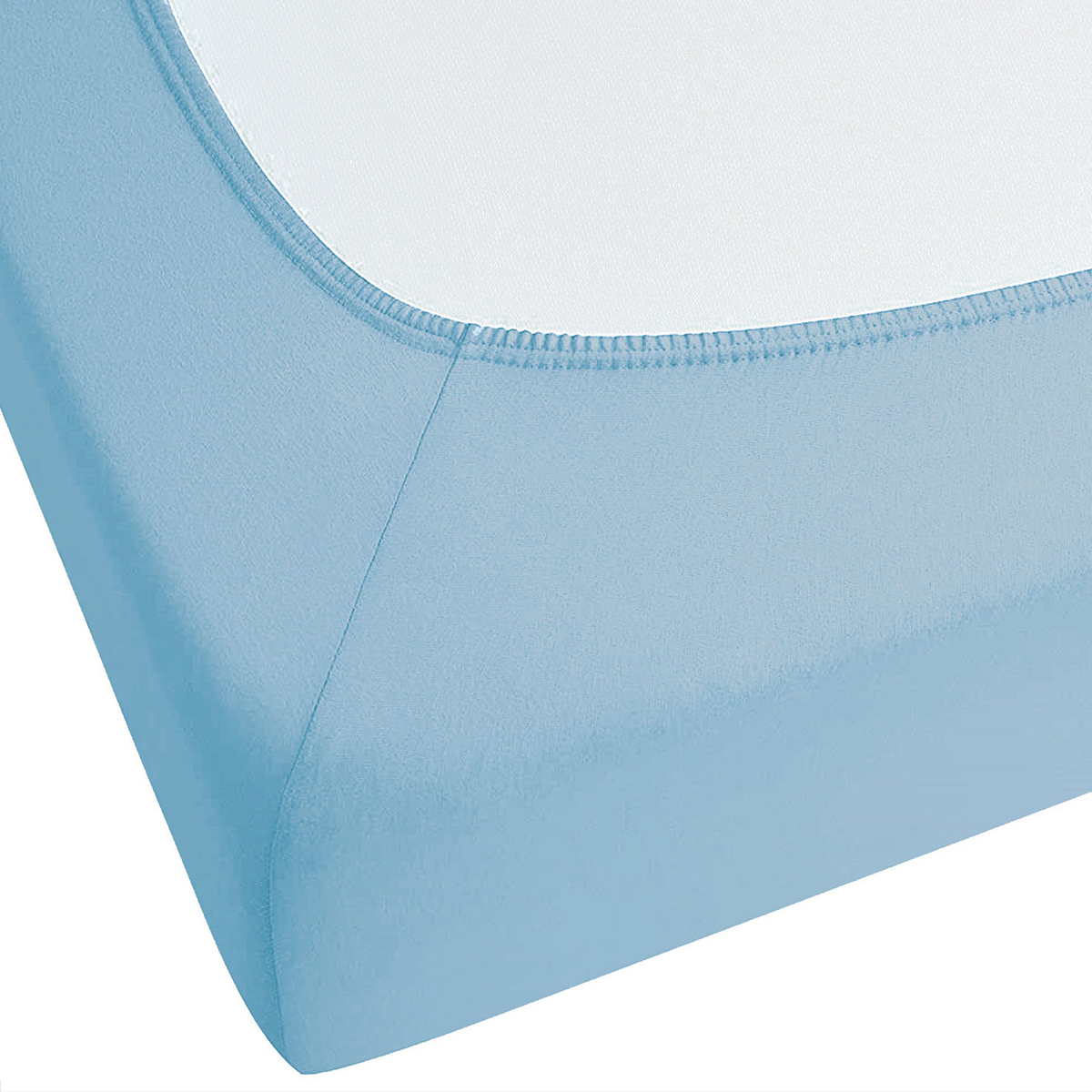 SPANNBETTLAKEN Blau 200 x 200 cm Hofuf - Hellblau, Textil (200/200cm) - Beliani