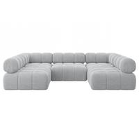 WOHNLANDSCHAFT modulares Sofa Garvo-U1 - 285x190x70 cm Grau Cord - Grau, Holzwerkstoff/Textil (285/70/190cm) - ALTDECOR
