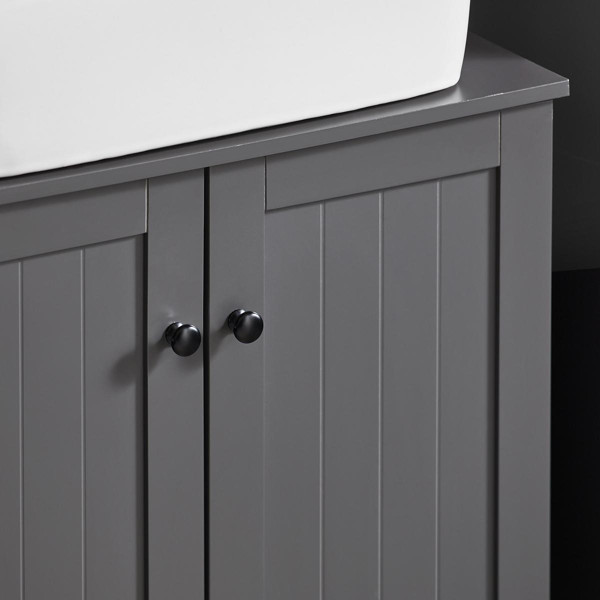 WASCHBECKENUNTERSCHRANK Grau - Grau, Holzwerkstoff (60/60/30cm) - SoBuy