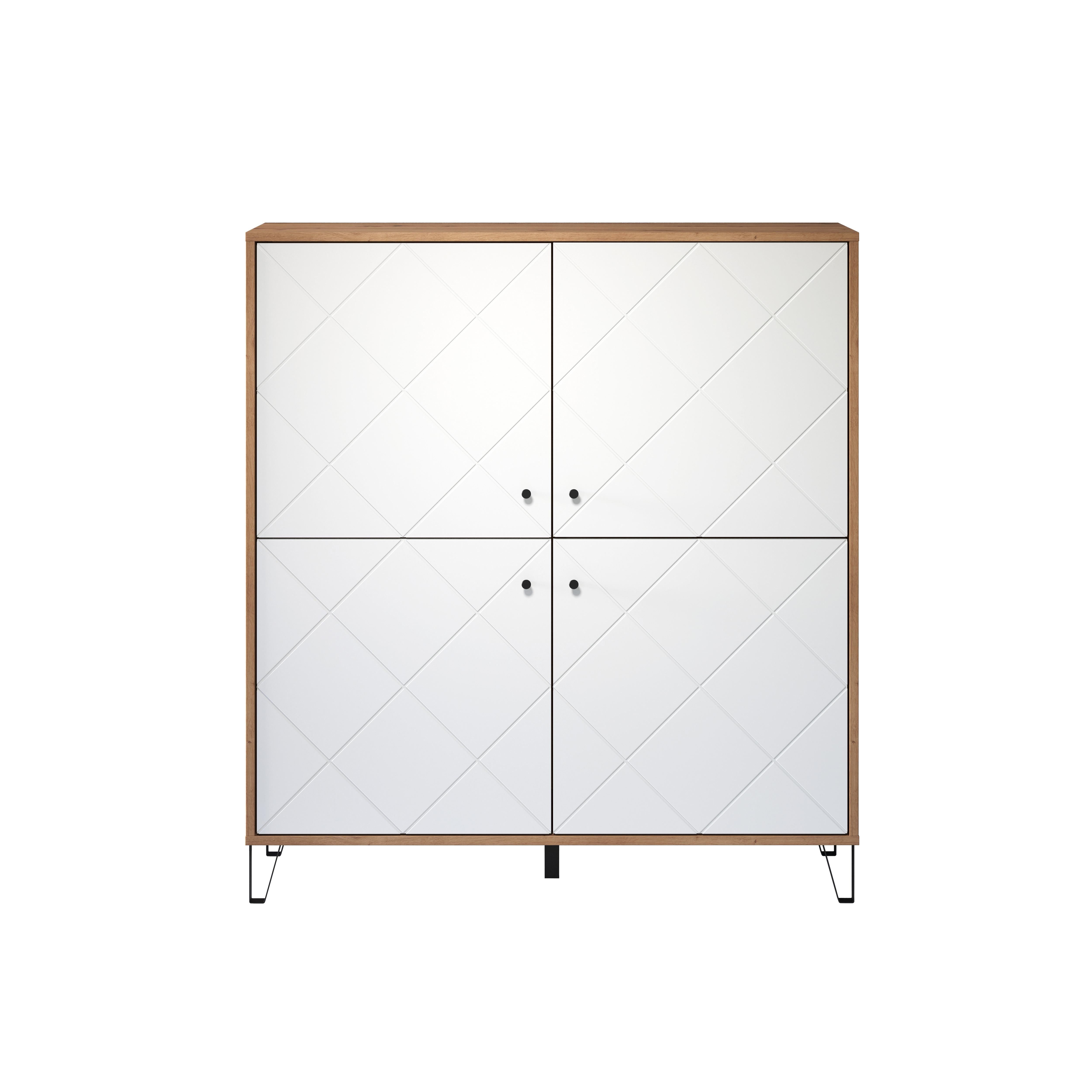 HIGHBOARD Touch Weiß - Weiß, Holzwerkstoff (123/136/40cm) - ebuy24