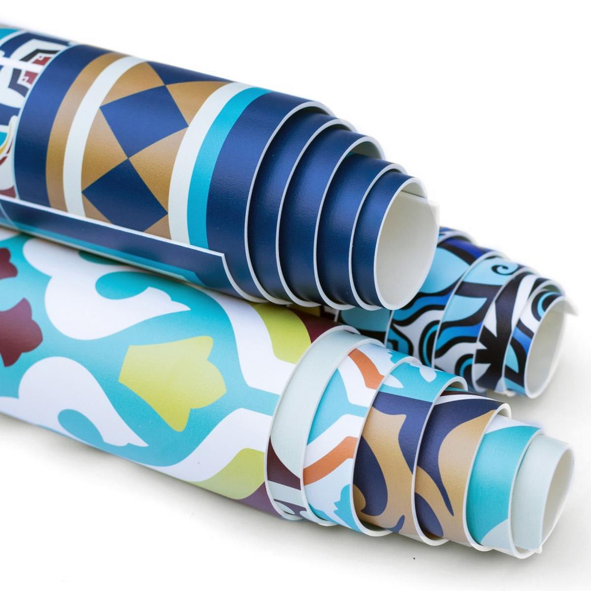 VINYL TEPPICH Ø60 cm Portugiesische Fliesen - Blau/Beige, Kunststoff (60/60cm) - TULUP