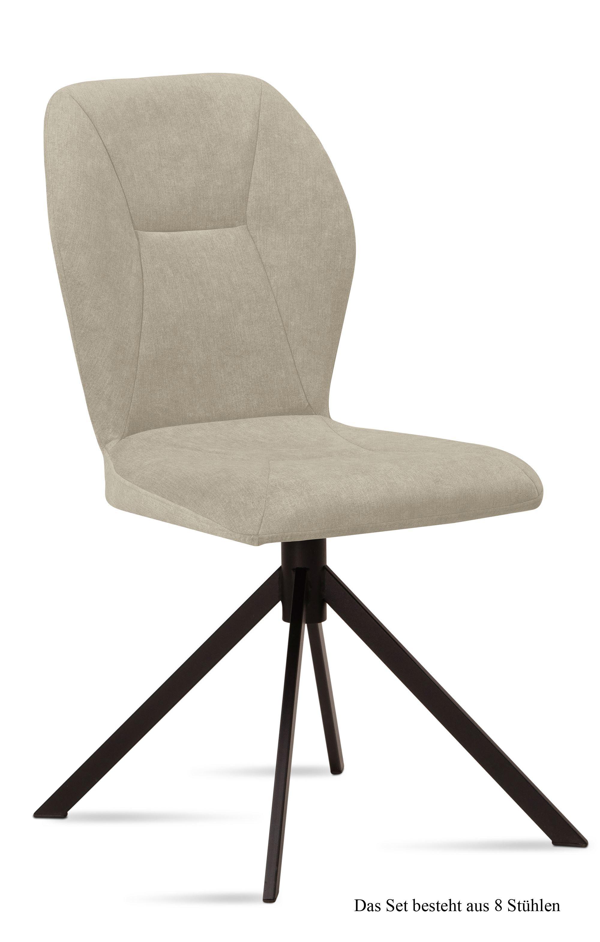 ESSZIMMERSTUHL (8er-Set) Dusca 51x92x60 Schwarz/Natur - Schwarz/Naturfarben, Kunststoff (60/92/51cm) - 58aufmkessel