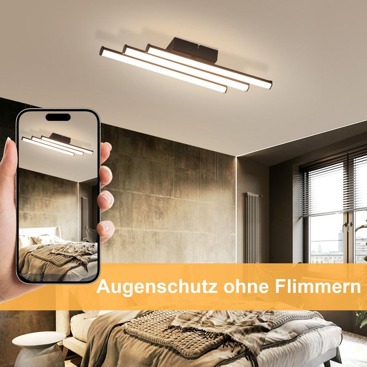 LED-DECKENLEUCHTE Machado 12/44/6cm - Schwarz, Metall (44/12/6cm) - Nettlife