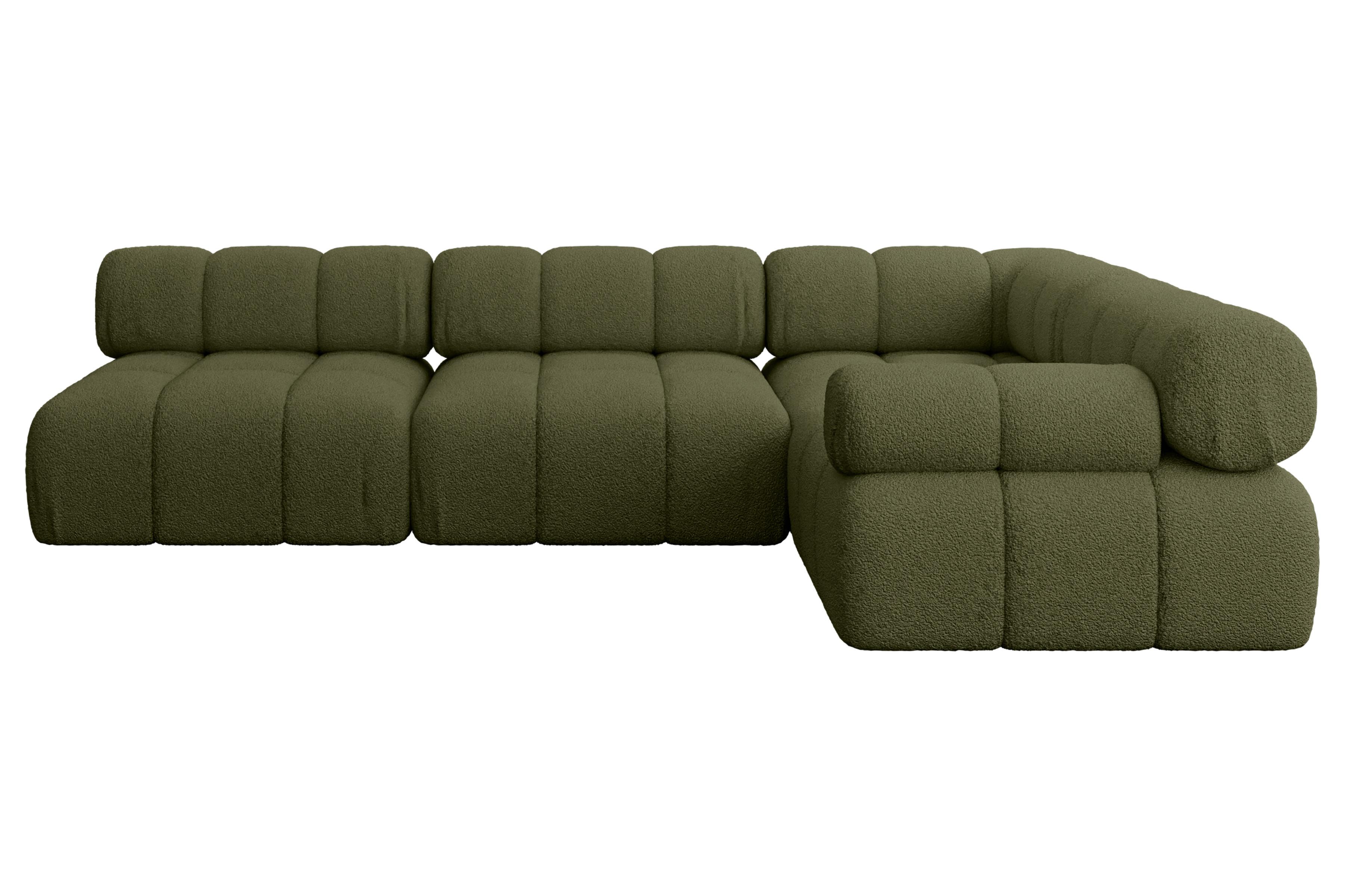 ECKSOFA modulares Sofa Mende-L2 - 285x190x70 cm Grün Bouclé - Grün, Holzwerkstoff/Textil (285/190cm) - ALTDECOR