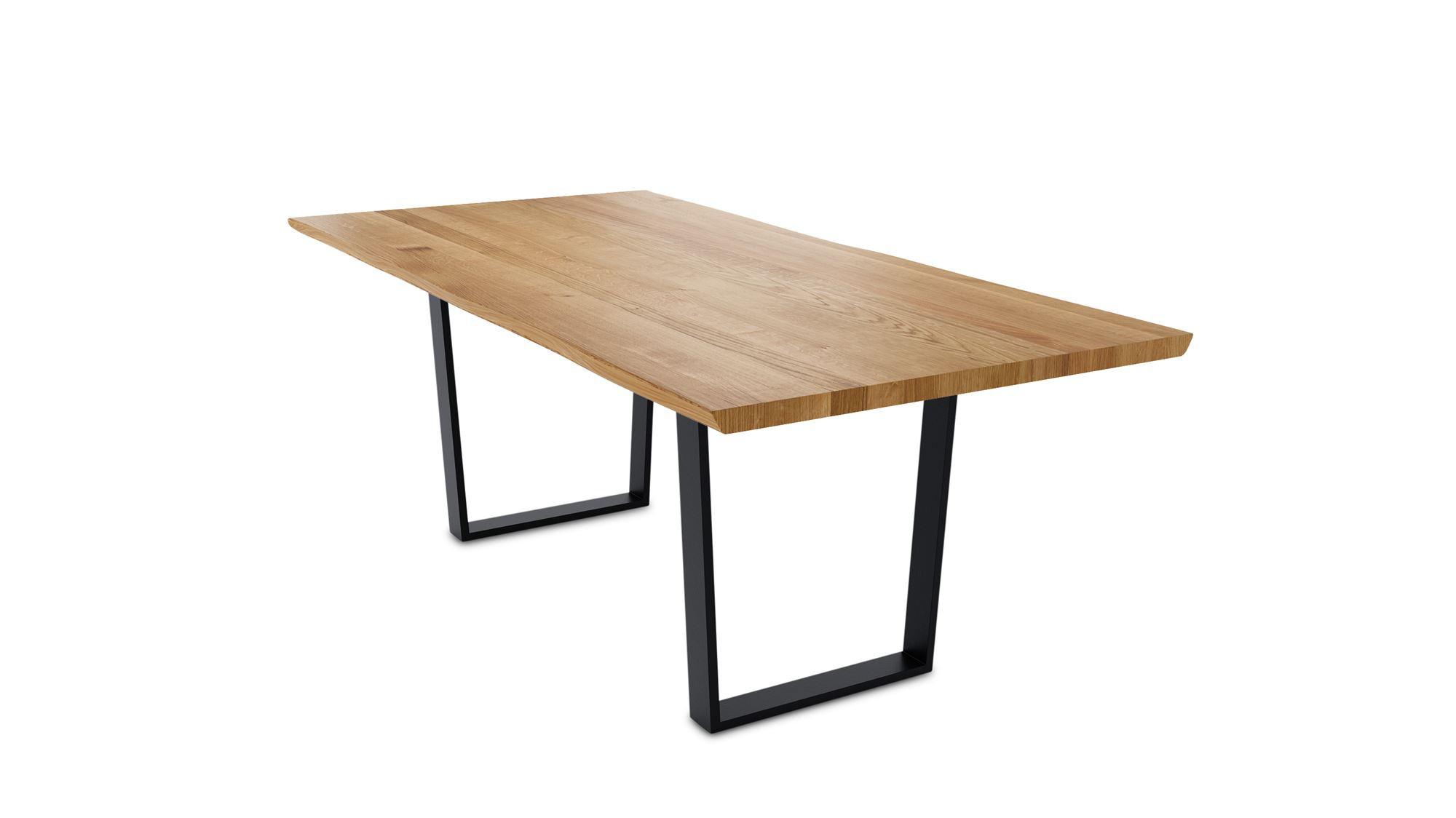 BAUMKANTENTISCH Daisie 6 140x77x90 Massivholztisch Wildeiche geölt - Wildeiche, Holz (140/77/90cm) - 58aufmkessel