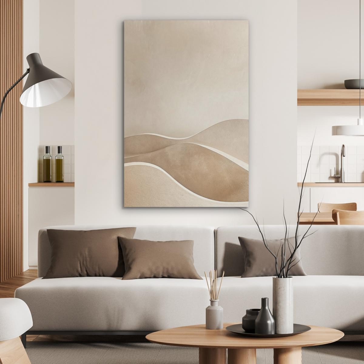 AKUSTIKBILD Beige - Natur - Abstrakt - Modern Wanddeko 70x100 cm - Beige, Kunststoff (70/100/0.9cm) - MuchoWow