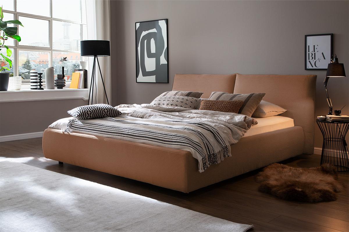 POLSTERBETT HENRY Braun Cord - Braun, Textil (160/200cm) - KAWOLA