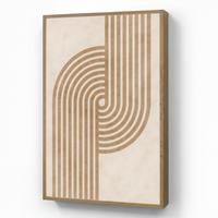 WANDLEUCHTE MIT AKKU Symmetrische Biegung - kupferfarbig 60x90 cm - Beige, Holzwerkstoff (60/90/8cm) - OnlyWow