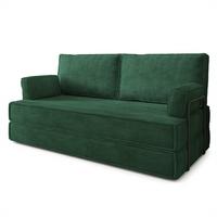 BETTSOFA SILAR aus Schaumstoff Kordstoff Grün Schlaffunktion - Grün, Textil (170/86/80cm) - MASSENO