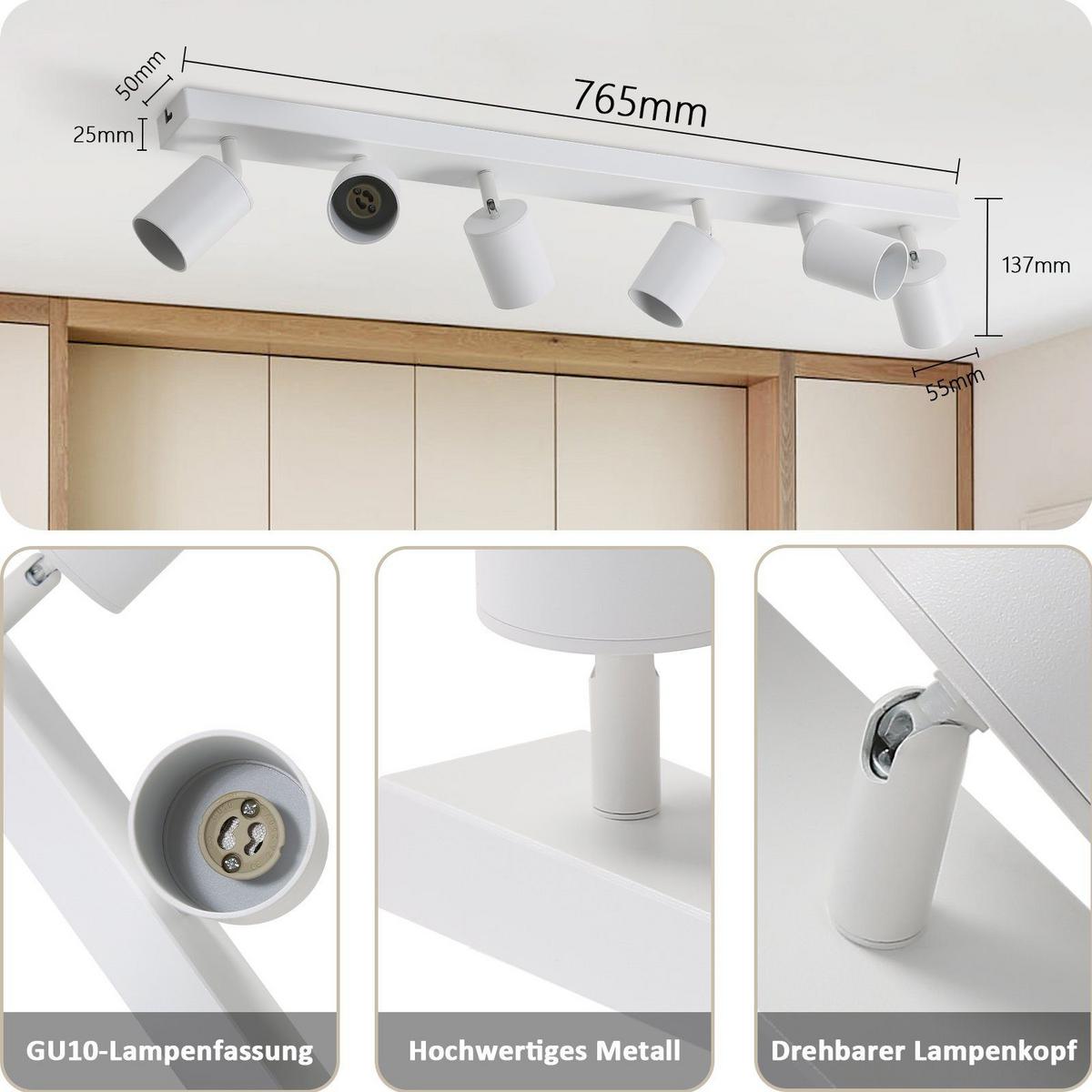 DECKENSTRAHLER Donnervogel 79/9.5/6.5cm - Weiß, Metall (79/9.5/6.5cm) - ZMH