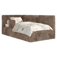 POLSTERBETT TILVO ALTA 90/200 - Braun Cord - Ohne Matratze - Links - Braun, Textil (90/200cm) - MKS