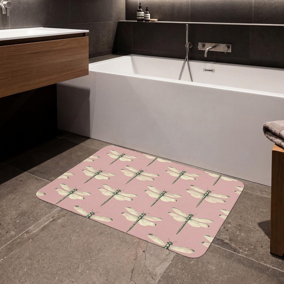 BADEMATTE Lillibells - Muster - Rosa 90x60 cm - Rosa, Textil (90/60cm) - OnlyWow