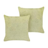 DEKOKISSEN 2er-Set Hellgrün 45/45 cm Pilea - Hellgrün, Textil (45/45cm) - Beliani