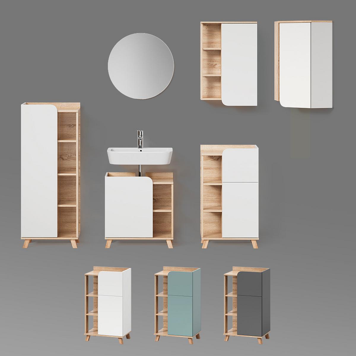 BADMÖBEL-SET Marano Anthrazit 2 Teile - Anthrazit, Holzwerkstoff (35/65/60cm) - Livinity®