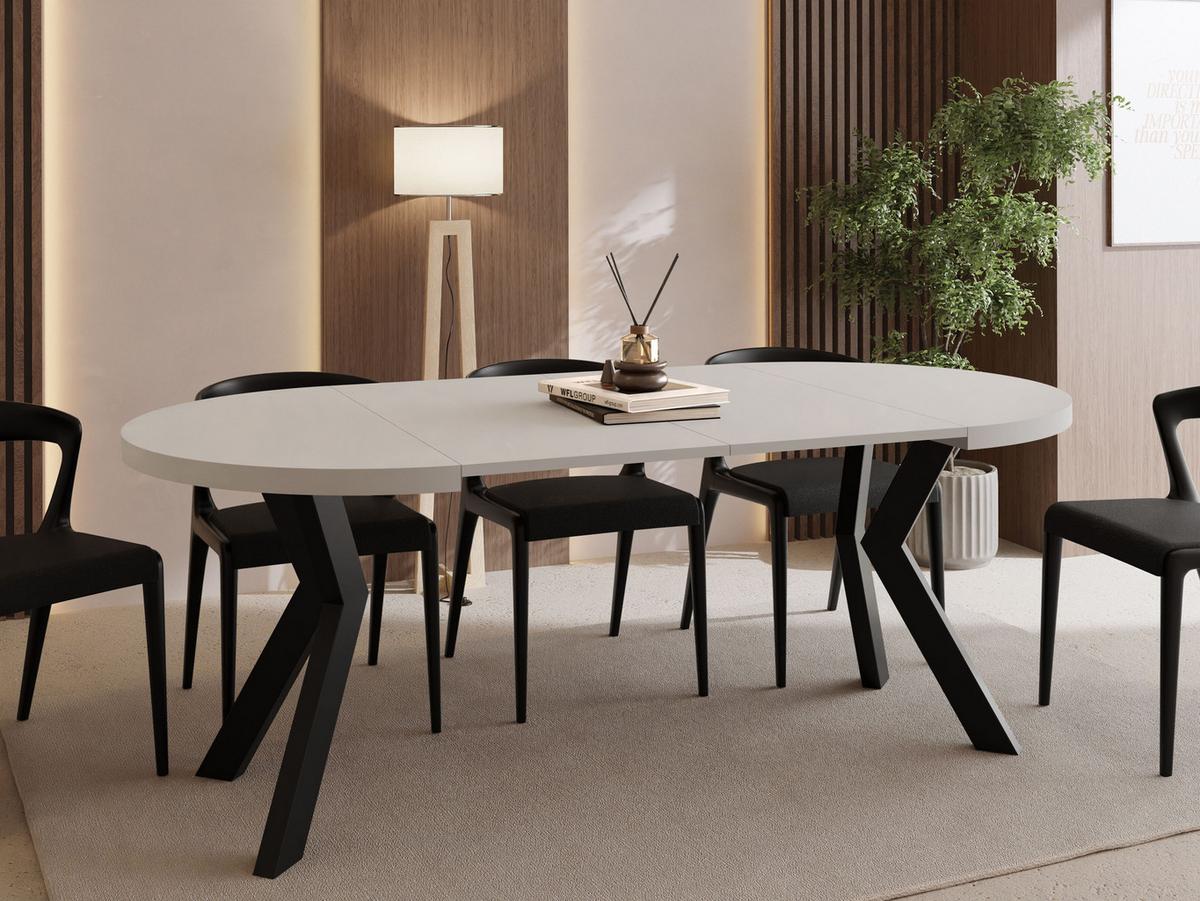 ESSTISCH Savio rund ausziehbar verlängerbar, Kaschmir 90-190/90/77 cm - Kaschmir/Beige, Holz/Holzwerkstoff (90/190/77cm) - WFL GROUP