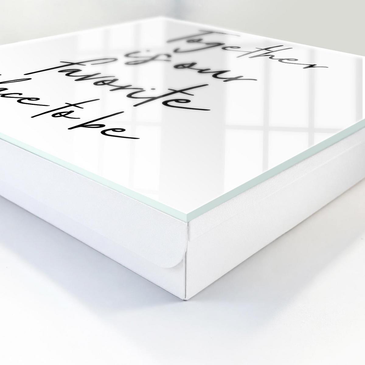 SCHLÜSSELBOX Weiß 30x30 cm – Türöffnung nach rechts - Gemeinsam ist unser Lieblingsplatz. - Multicolor, Metall (30/30/5cm) - TULUP