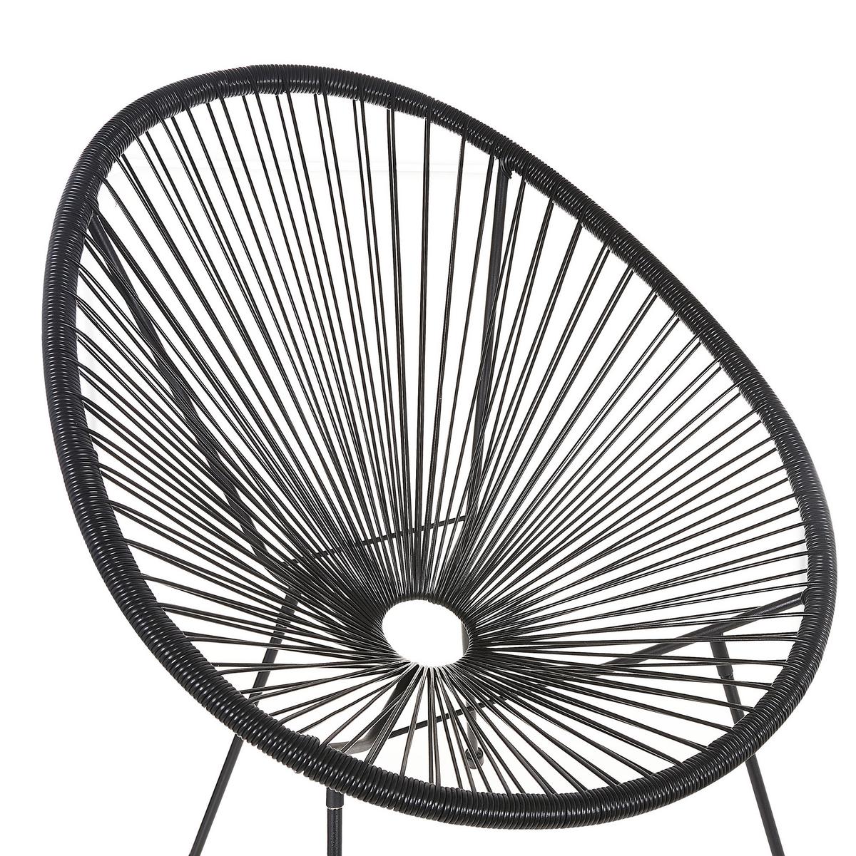 RATTANSTUHL Kunststoff schwarz 70 cm Acapulco II - Schwarz, Kunststoff (70/87/90cm) - Beliani