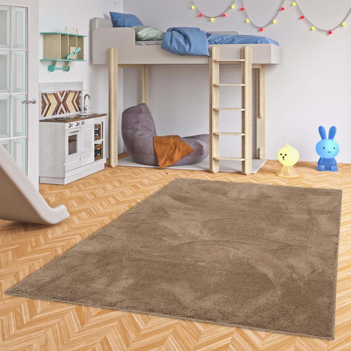 KINDERTEPPICH SUPER SOFT HOCHFLOR SILKY KIDS - Taupe, Textil (120/170cm) - Pergamon