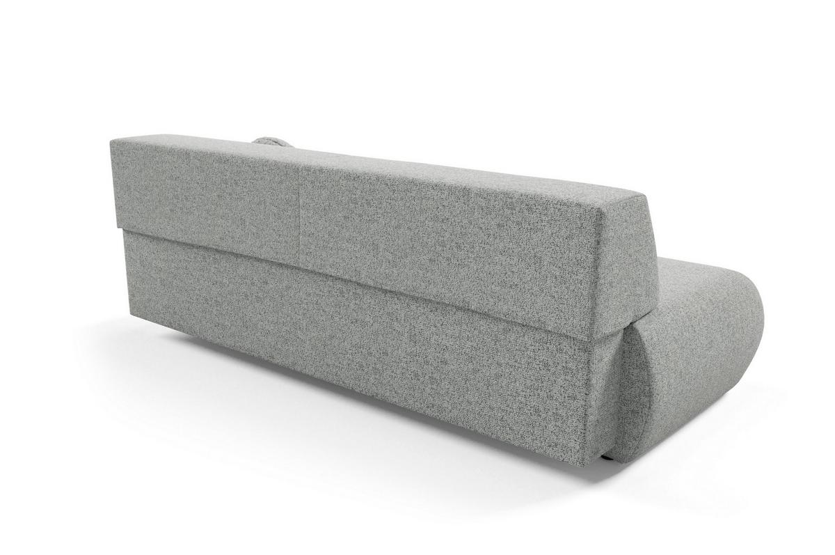BETTSOFA DELTA Grau Geflochtener Stoff mit Schlaffunktion - Grau, Holz (214/74/100cm) - MASSENO