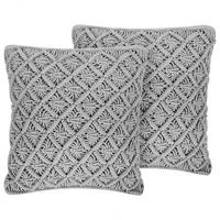 DEKOKISSEN 2er-Set Grau 40/45 cm Kizkalesi - Grau, Naturmaterialien (45/40cm) - Beliani