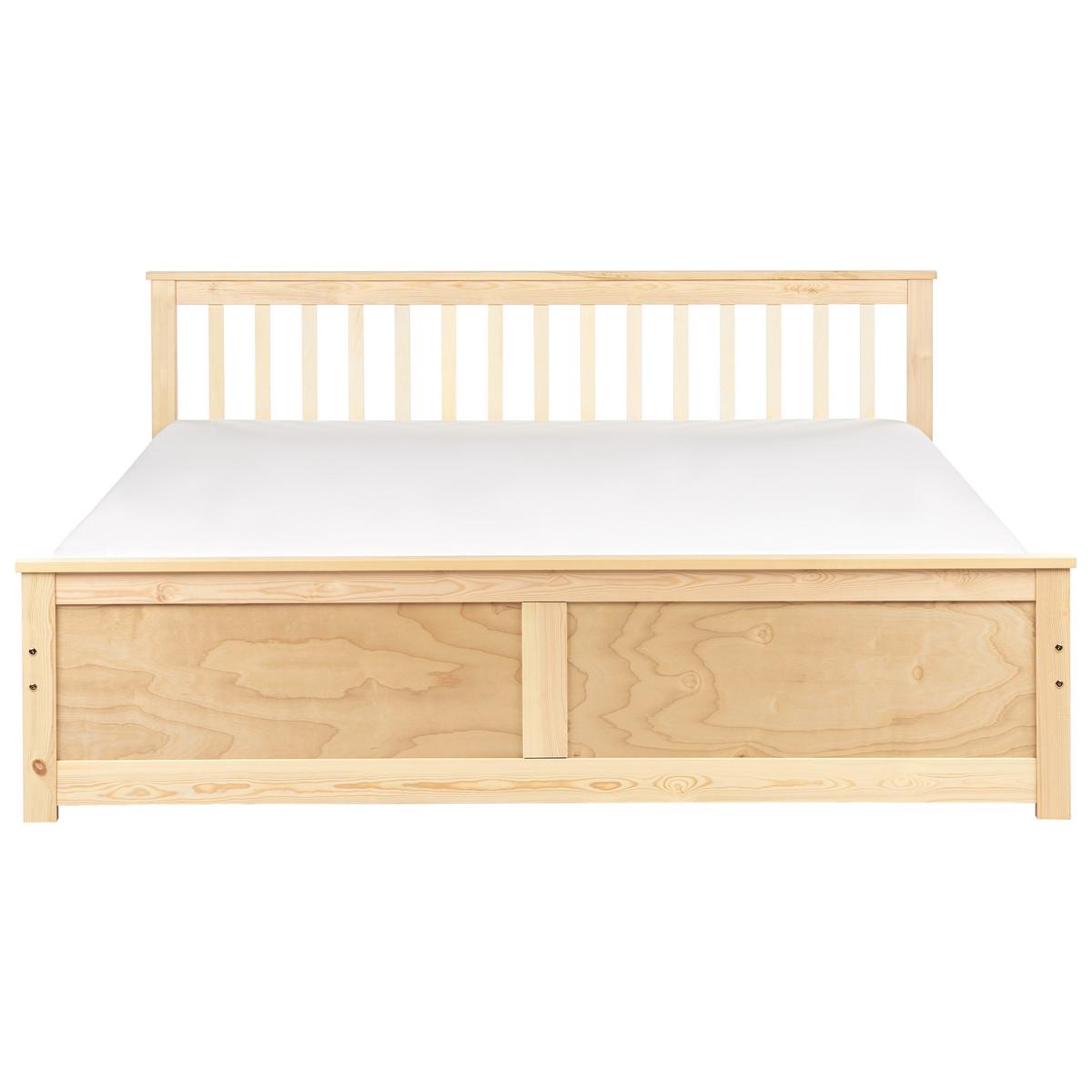 BETT mit Lattenrost 180x200 cm Heller Holzfarbton Olendon - Hellbraun, Holz (180/200cm) - Beliani