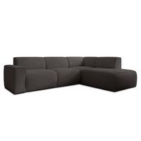 ECKSOFA L Form Didim Grau 292/220/78 cm – großes Sofa stilvoll & bequem R - Schwarz/Grau, Kunststoff/Textil (292/220cm) - AX Living