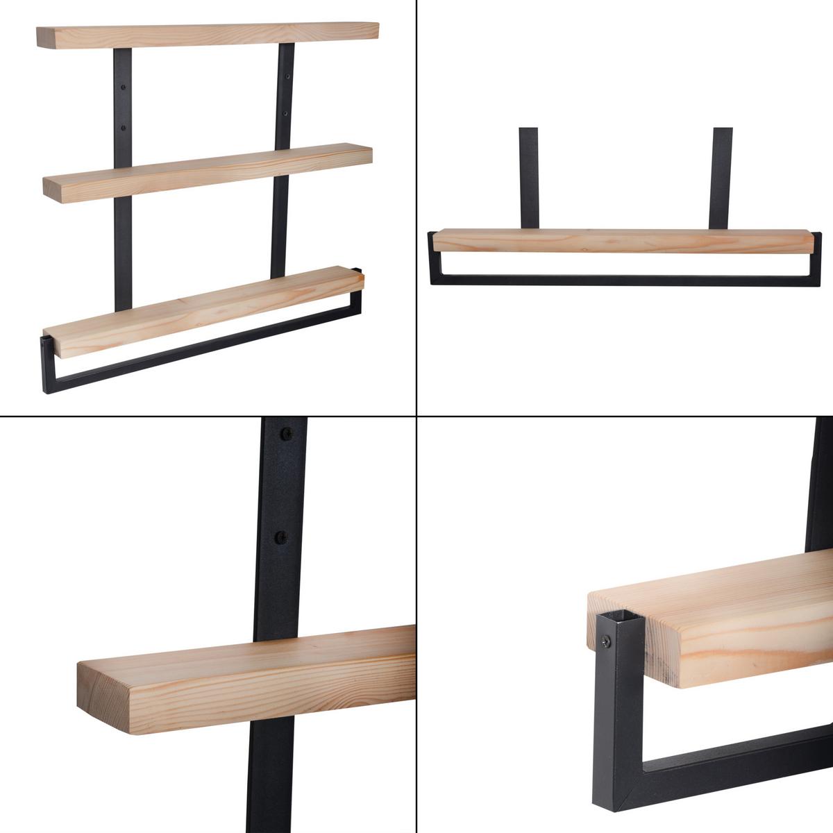 WANDREGAL Nykøbing - Naturfarben, Holz (79/67.5/8.5cm) - [en.casa]