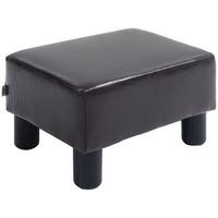 FUSSHOCKER, Polsterhocker - Dunkelbraun, Leder (30/24/40cm) - HOMCOM