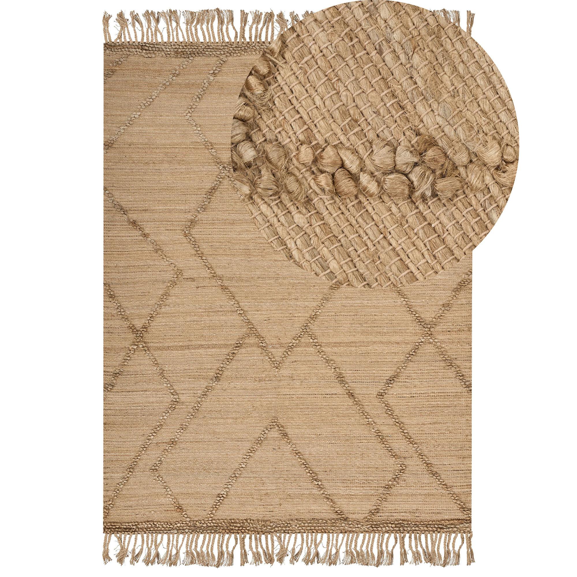 TEPPICH geflochten Beige 200/300 cm Handere - Beige, Naturmaterialien (200/300cm) - Beliani