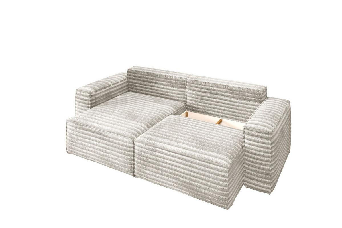 ECKSOFA Schlafsofa Madlen - Weiß, Holzwerkstoff/Textil (248/140cm) - Fun Möbel