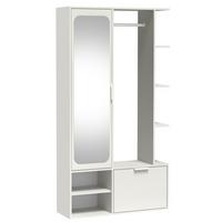 GARDEROBENSCHRANK Nemrut Weiß 100/189/33 cm – Modern, mit Spiegel und viel Stauraum - Weiß, Holzwerkstoff/Kunststoff (100/189.4/33cm) - AX Living