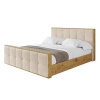 POLSTERBETT mit Bettkasten, Fußteil und Lattenrost, Boxbett ohne Matratze - ENZO7-Z 200x200 - Creme, Holzwerkstoff/Textil (200/200cm) - ALTDECOR