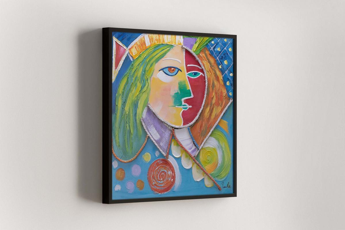 ACRYLBILD HANDGEMALT 80/80 cm - Multicolor, Holz/Textil (80/80cm) - KUNSTLOFT