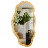 SPIEGEL 90x45 cm asymmetrisch mit Druck - Tropische Blätter - Transparent, Glas (45/90/0.4cm) - TULUP