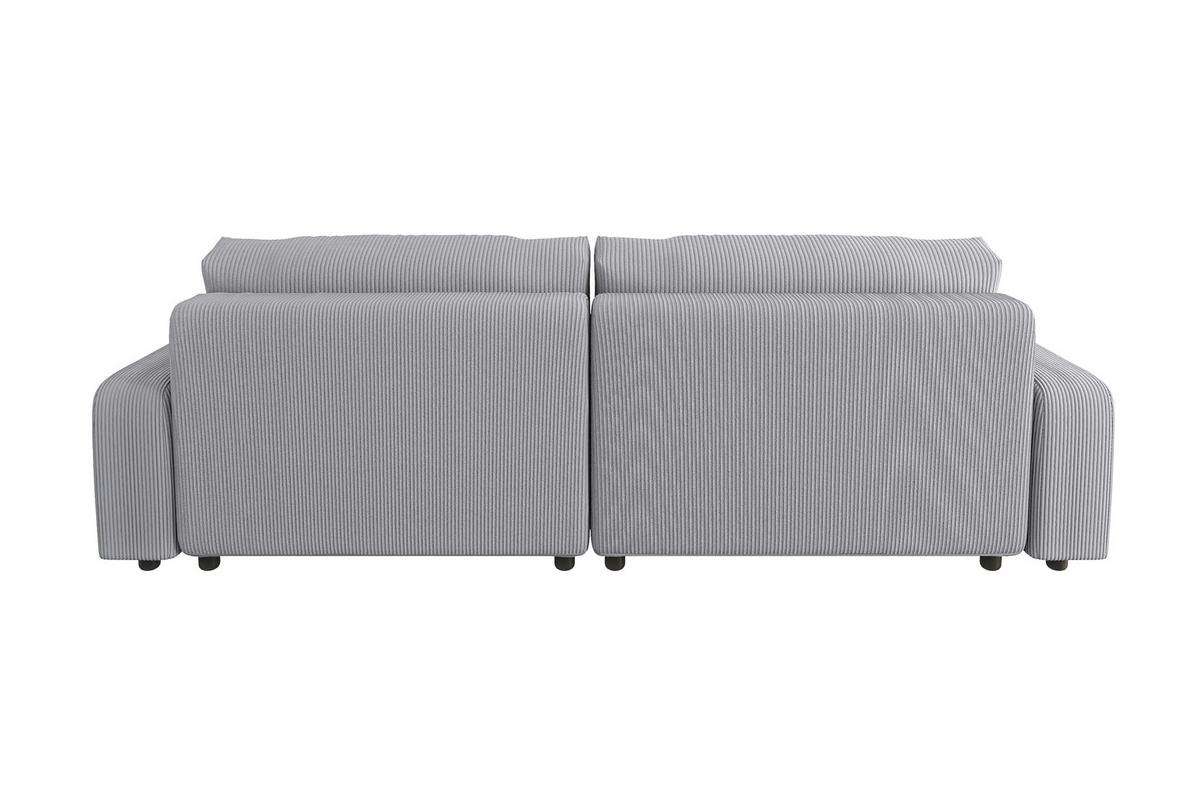 ECKSOFA Emma Hellgrau Cord - Ottomane rechts - Hellgrau, Textil (234/170cm) - S-Style Möbel